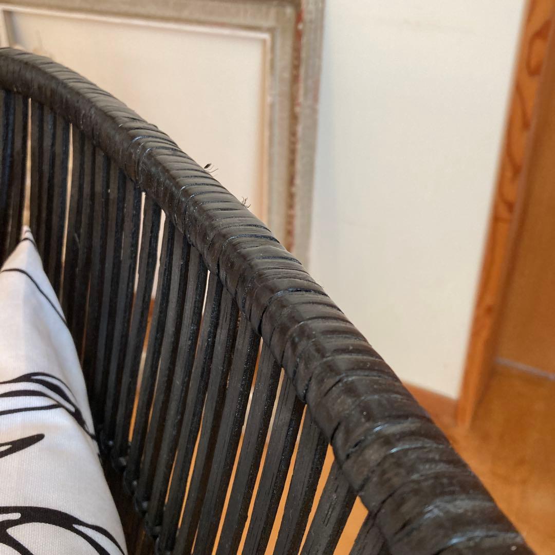 デザイナーズチェア　椅子　北欧　アイアン脚　バンブー　竹　ラタン風　モデルルーム