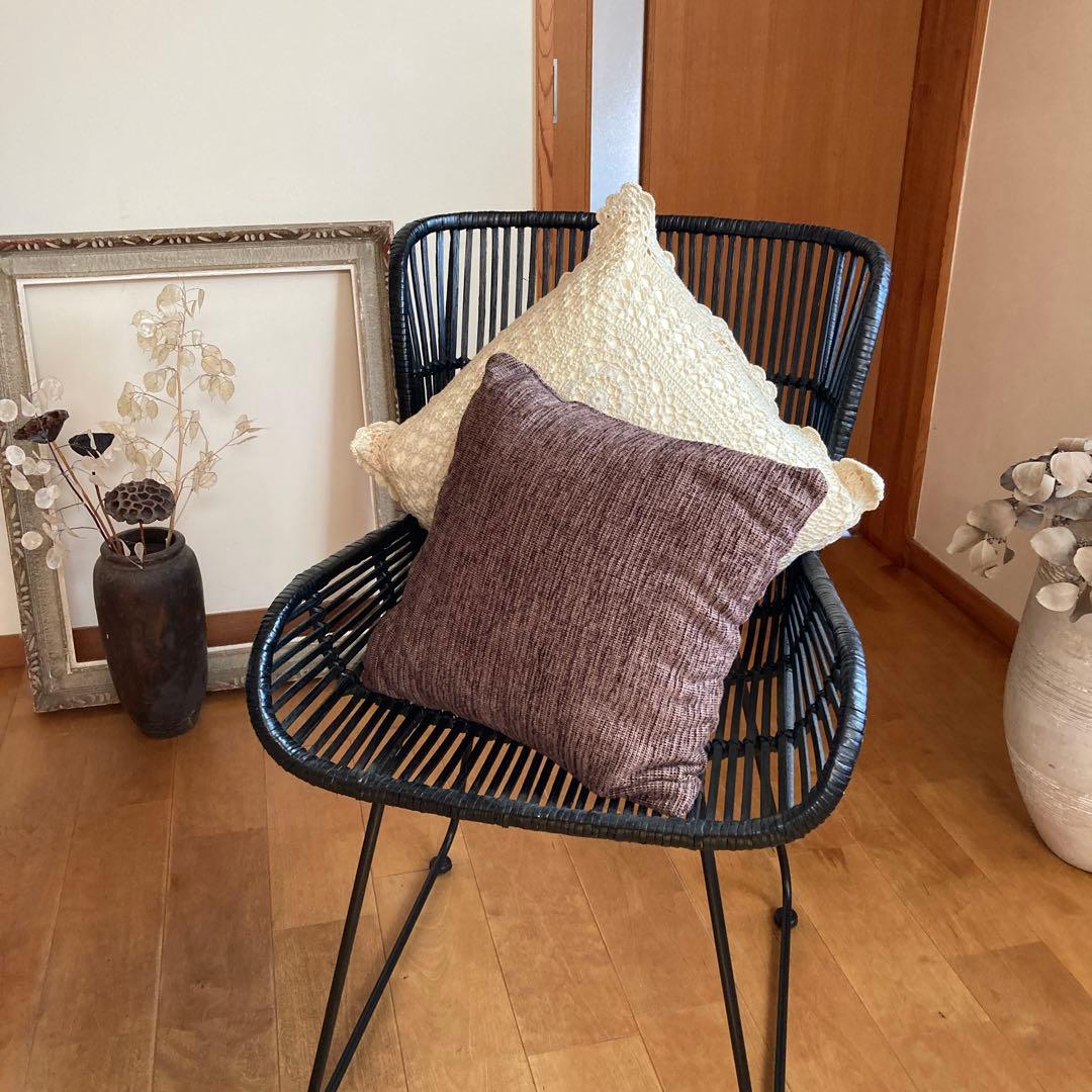 デザイナーズチェア　椅子　北欧　アイアン脚　バンブー　竹　ラタン風　モデルルーム