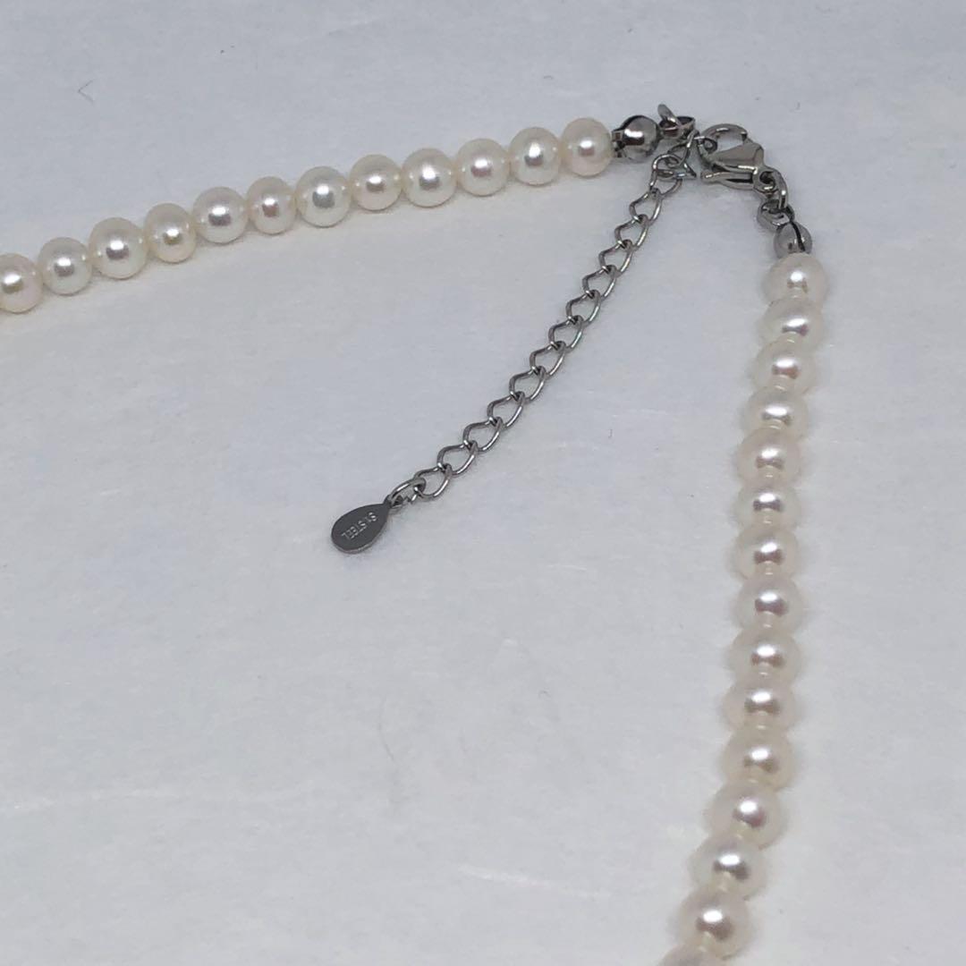AAA淡水パール5mmネックレス40cm＋アジャスター5cm⭐️ラスト1点