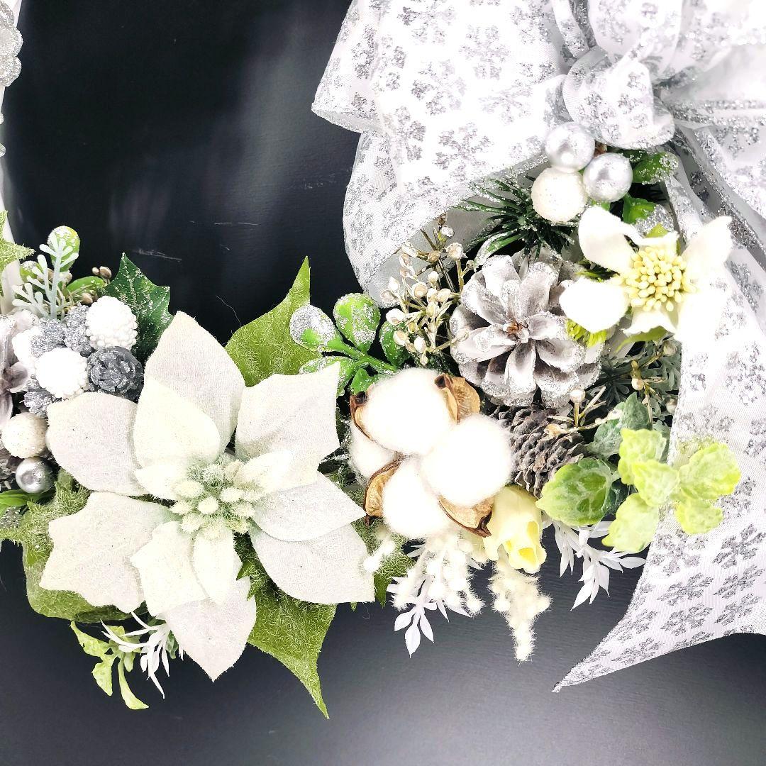 商品名【聖白】ゆきこ❤ポインセチアのクリスマスリース✳ 冬リース