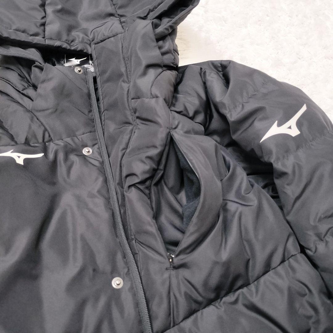 ミズノ　大きいサイズ　ベンチコート　ダウン　ロング　ブラック サッカー