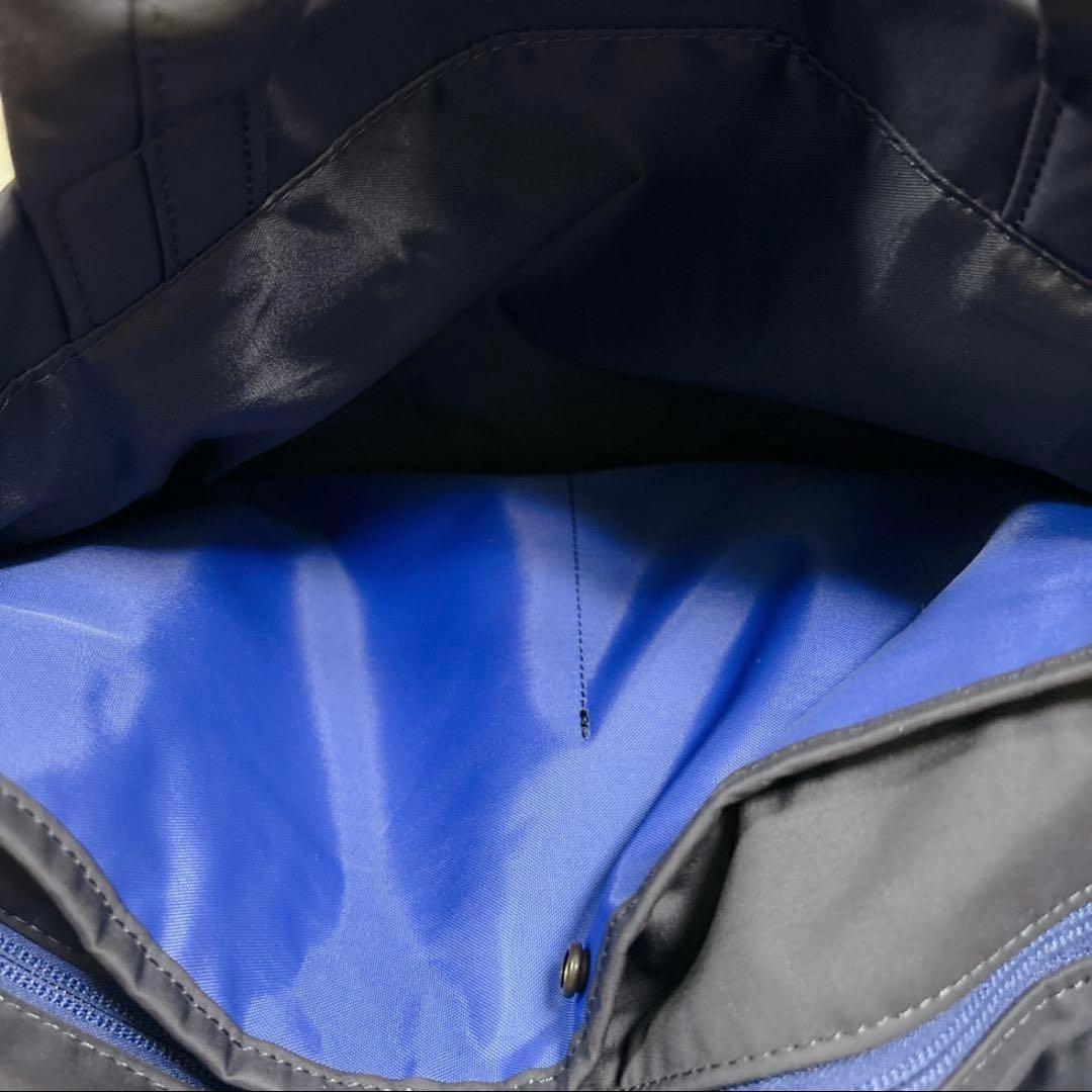 美品ポータームーストートバッグM現行日本製紺青人気PORTER通勤通学大容量ロゴ