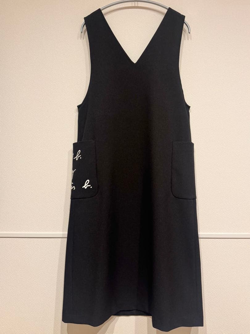 アニエスベー ジャンパースカート ワンピース 黒 サイズ36