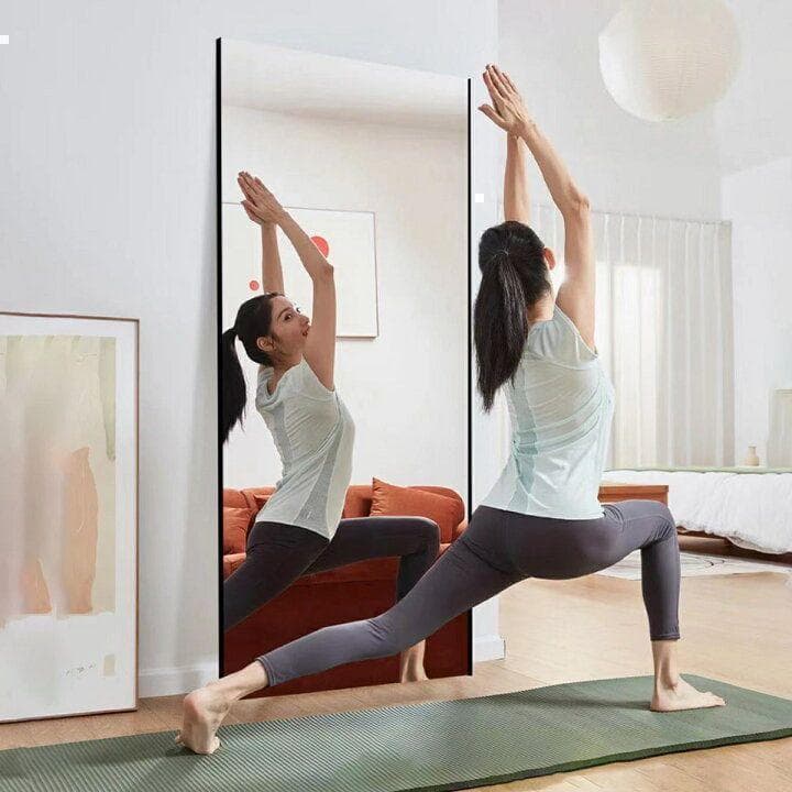 割れない鏡 ウォールミラー 壁掛け 姿見鏡 60×160cmブラック 1625