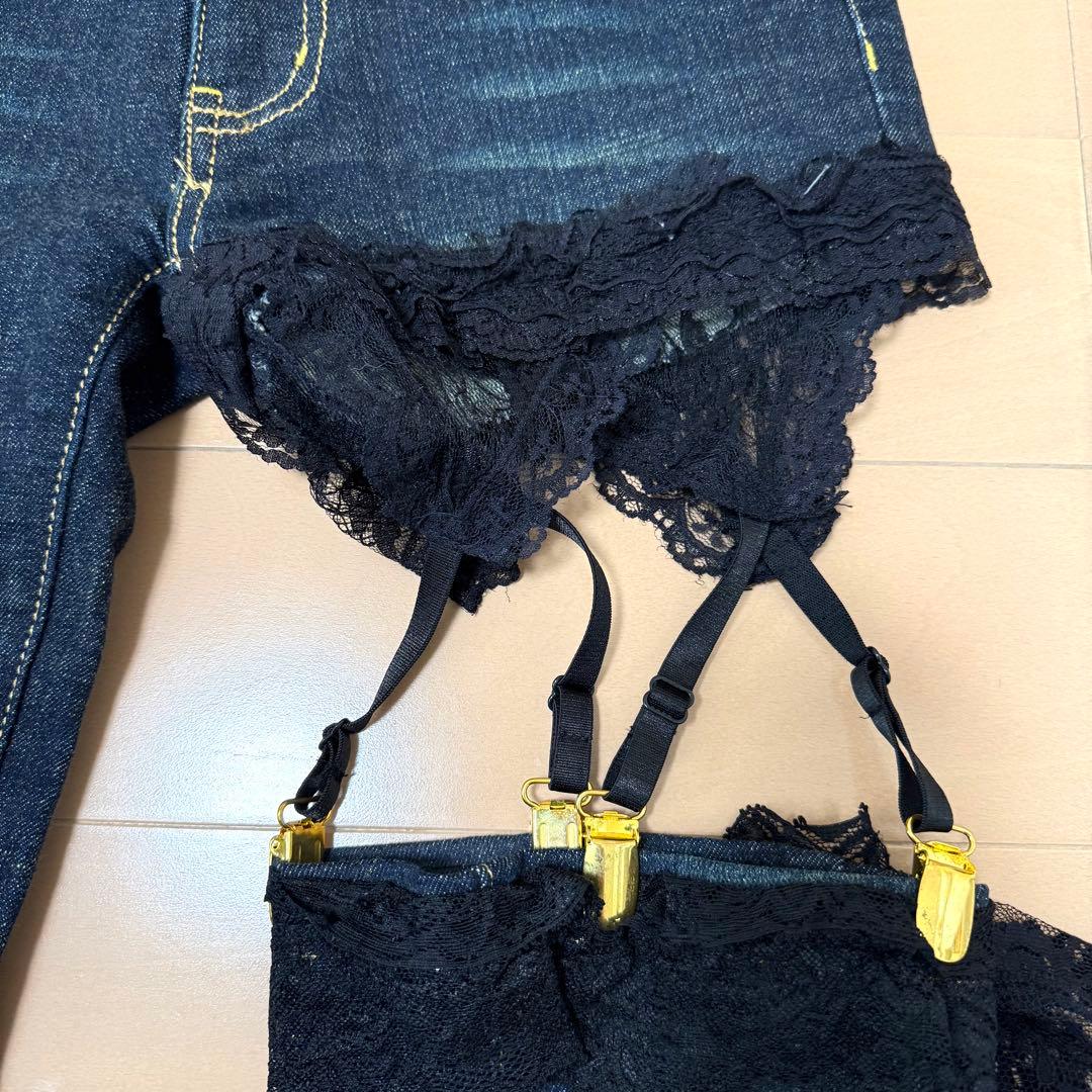 MARS sugar gloss ガーターデニム Y2K ラメ ジーンズ パンツ