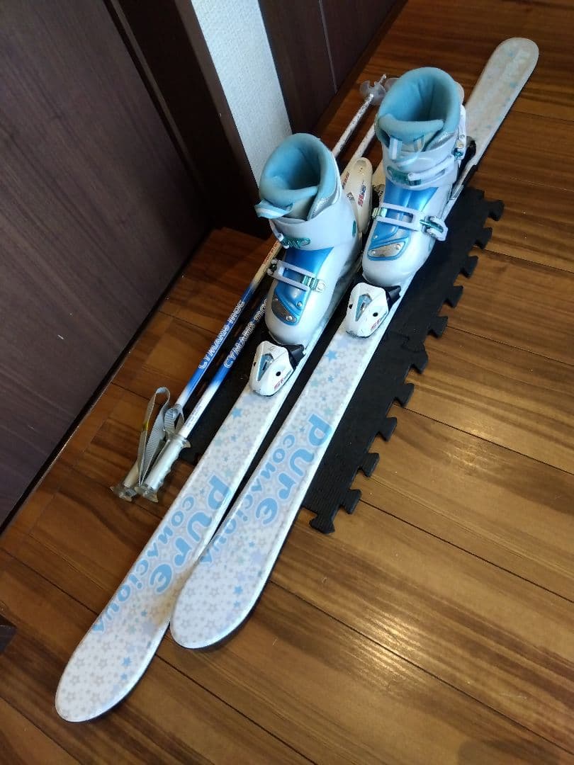 送料無料 PURE CONSCIOUS 子供用 スキーセット メンテ・WAX済✔