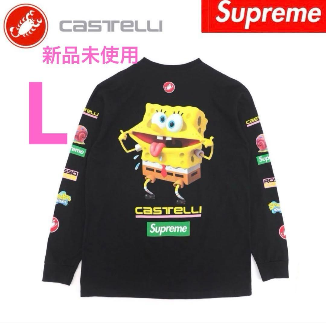 Supreme x SpongeBob Racing L/S Tee 黒　L