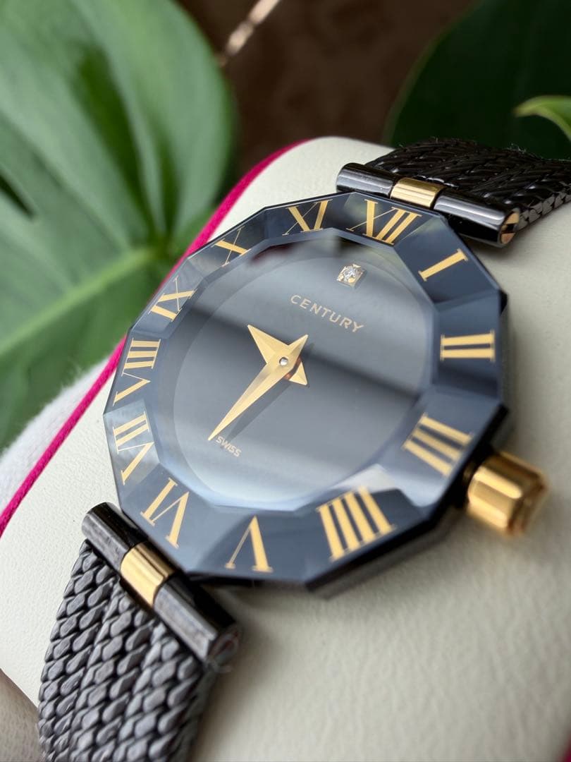 CENTURY レディース 腕時計 ブラック/ゴールド