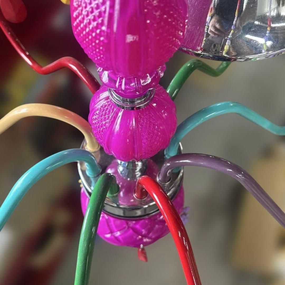 6158 【戸塚区引取り限定】ポップ調カラフルシャンデリア 9灯