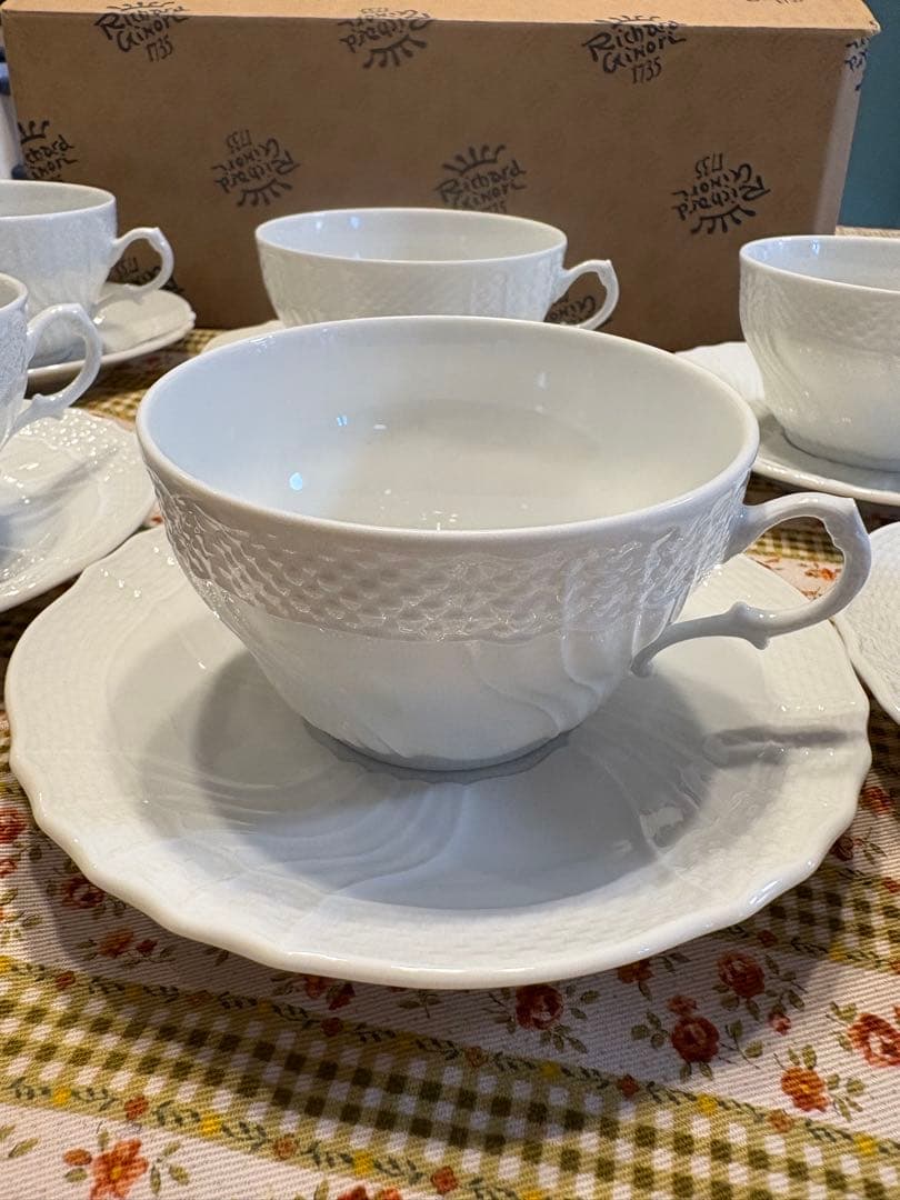 リチャードジノリ　ベッキオホワイト　カップ&ソーサー　6客セット