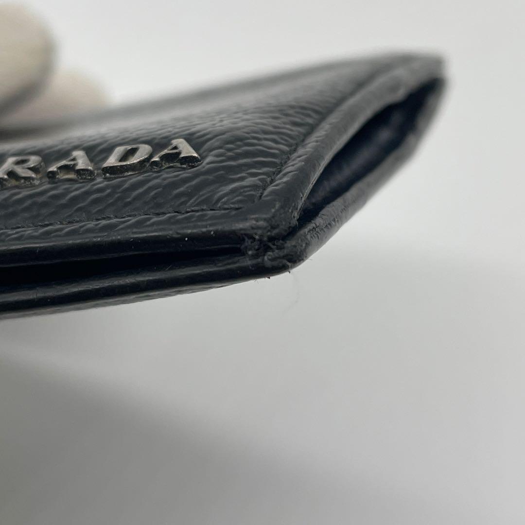 PRADA プラダ マネークリップ 折り財布 ロゴ金具 ブラック ネイビー
