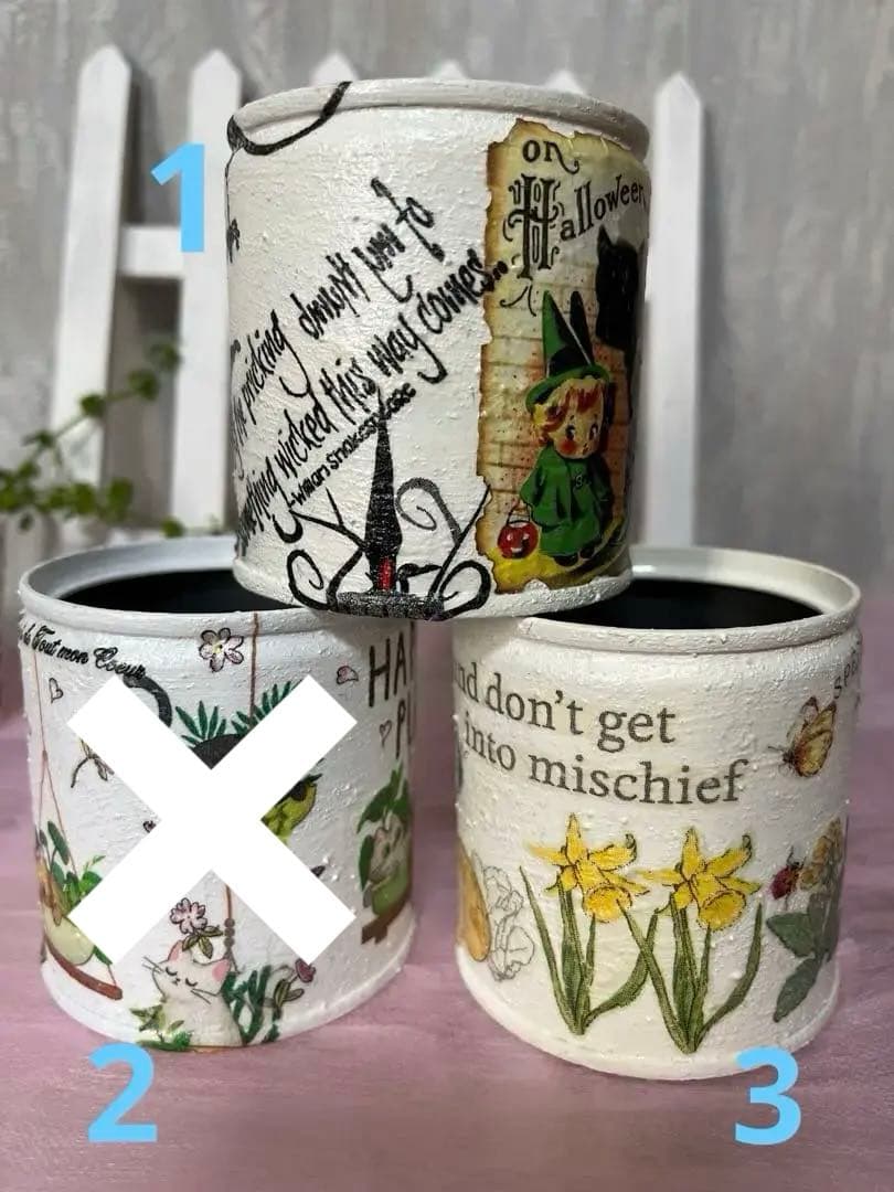 リメ缶Ａ　色々デコパージュ♡ バラ売り1個.400円