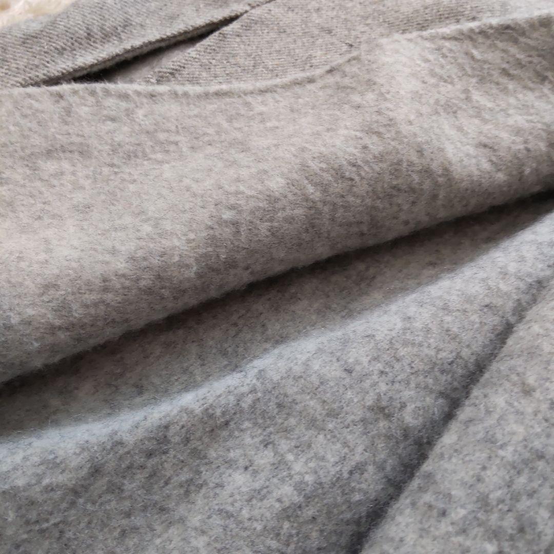 美品 21AW スタイリング シルク混 リバーウールロングダッフルコート グレー