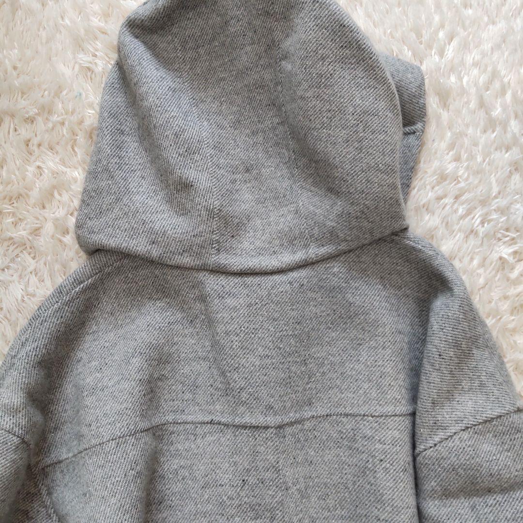 美品 21AW スタイリング シルク混 リバーウールロングダッフルコート グレー