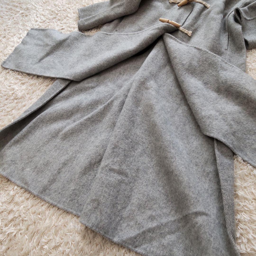 美品 21AW スタイリング シルク混 リバーウールロングダッフルコート グレー