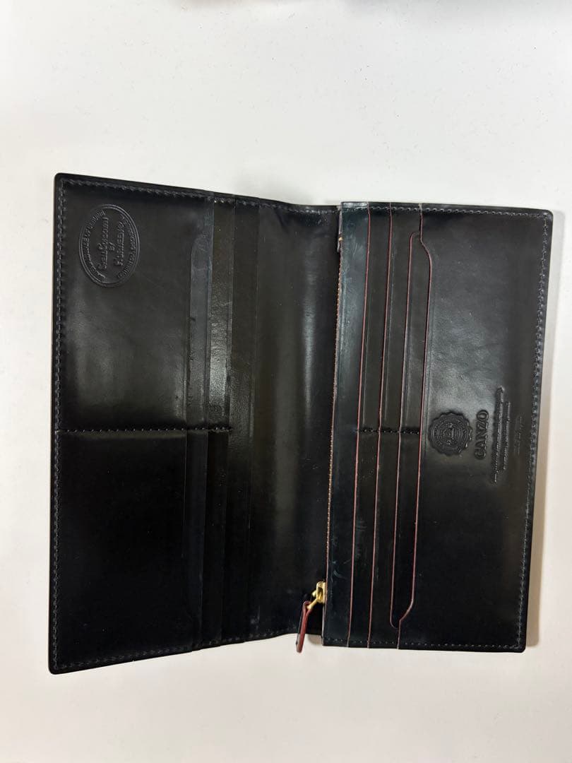 ganzo ガンゾ シェルコードバン2 小銭入れ 付 長財布 黒