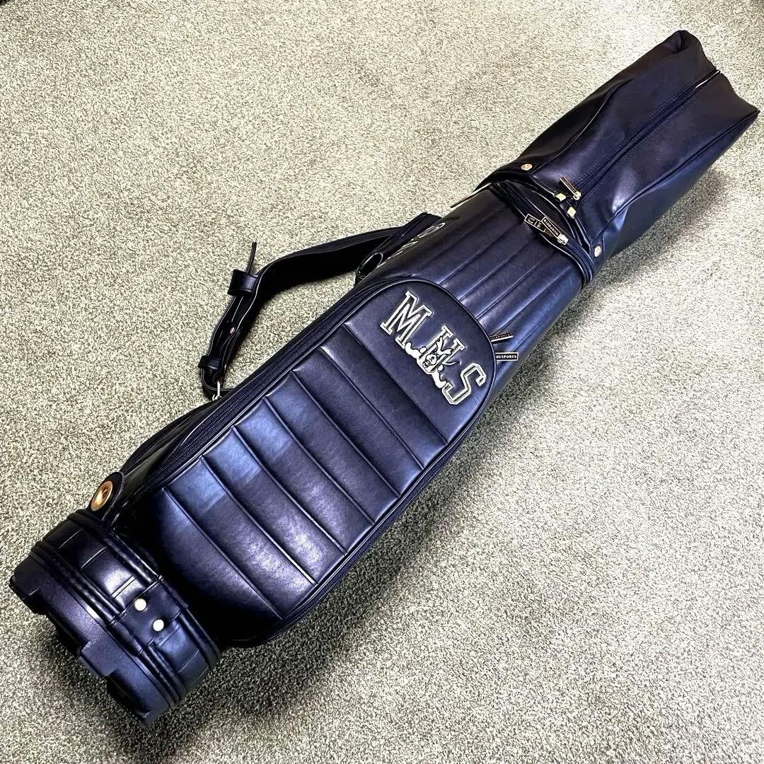 【美品 】M.U SPORTS レディースキャディバッグ レザー&ゴールドパーツ