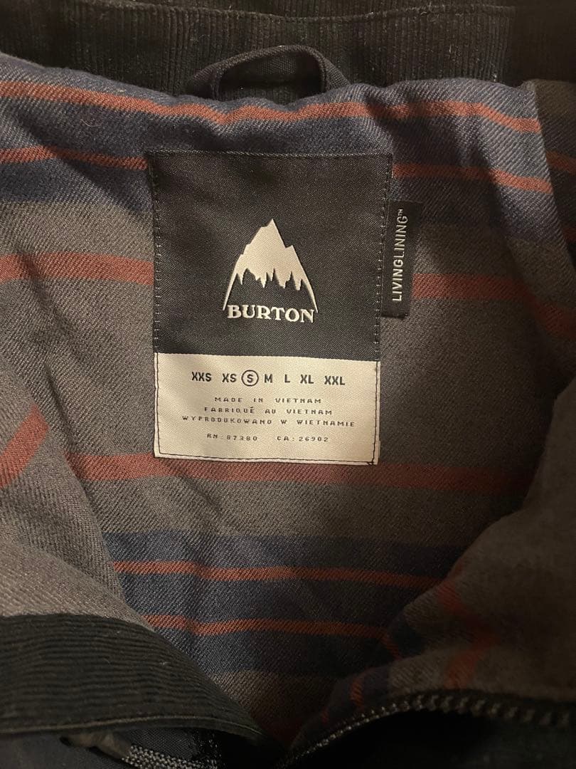 BURTON ブラック スノーボードジャケット s