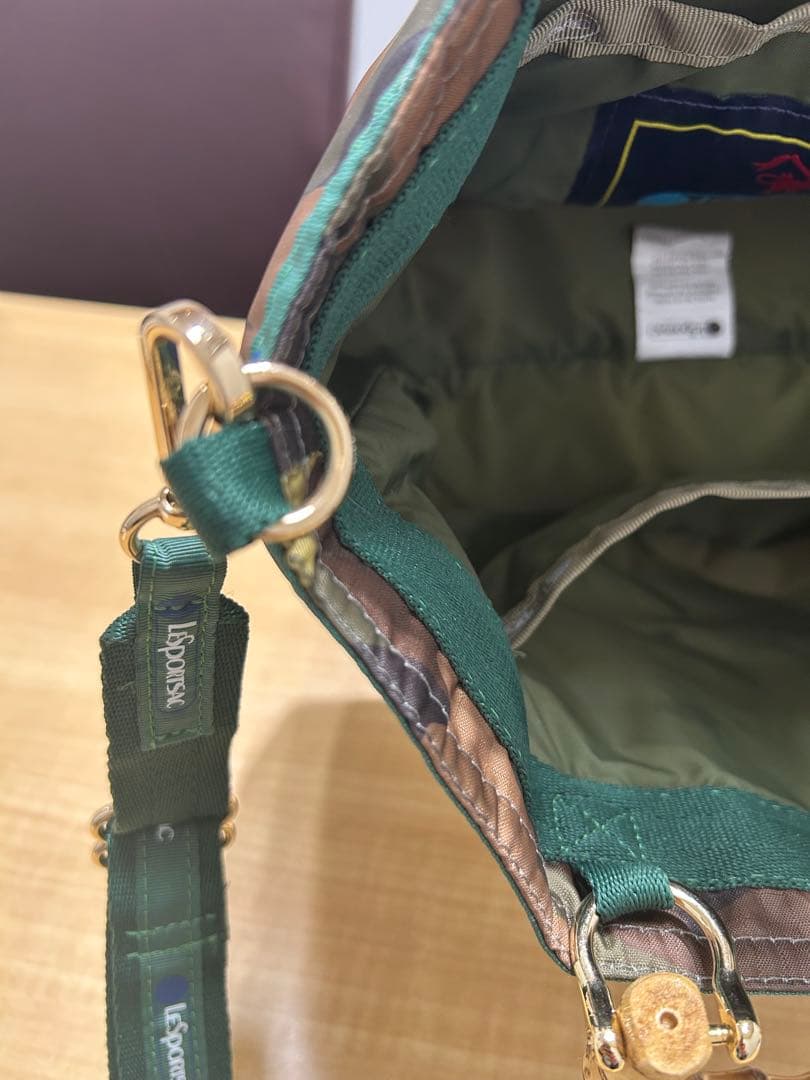 LeSportsac 迷彩柄 バンブーハンドル Sサイズ