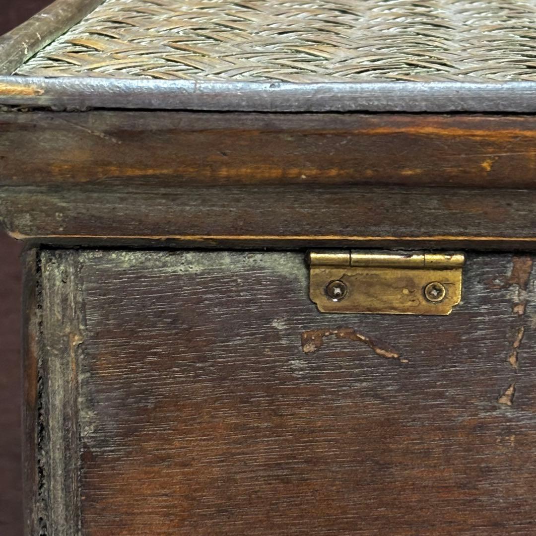 ヴィンテージ　猫脚ラタン　アジロ家具　ナイトテーブル　アンティーク