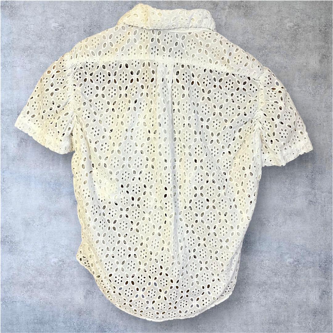【希少】トリココムデギャルソン　レースブラウス　Sサイズ　丸襟　半袖シャツ