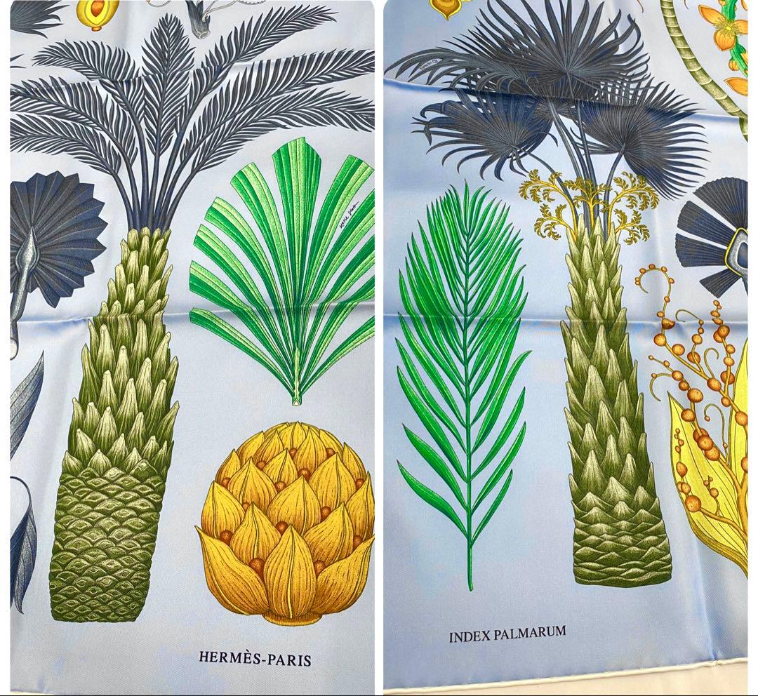 ［未使用］HERMES カレ90 ヤシの目録Index Palmarumスカーフ