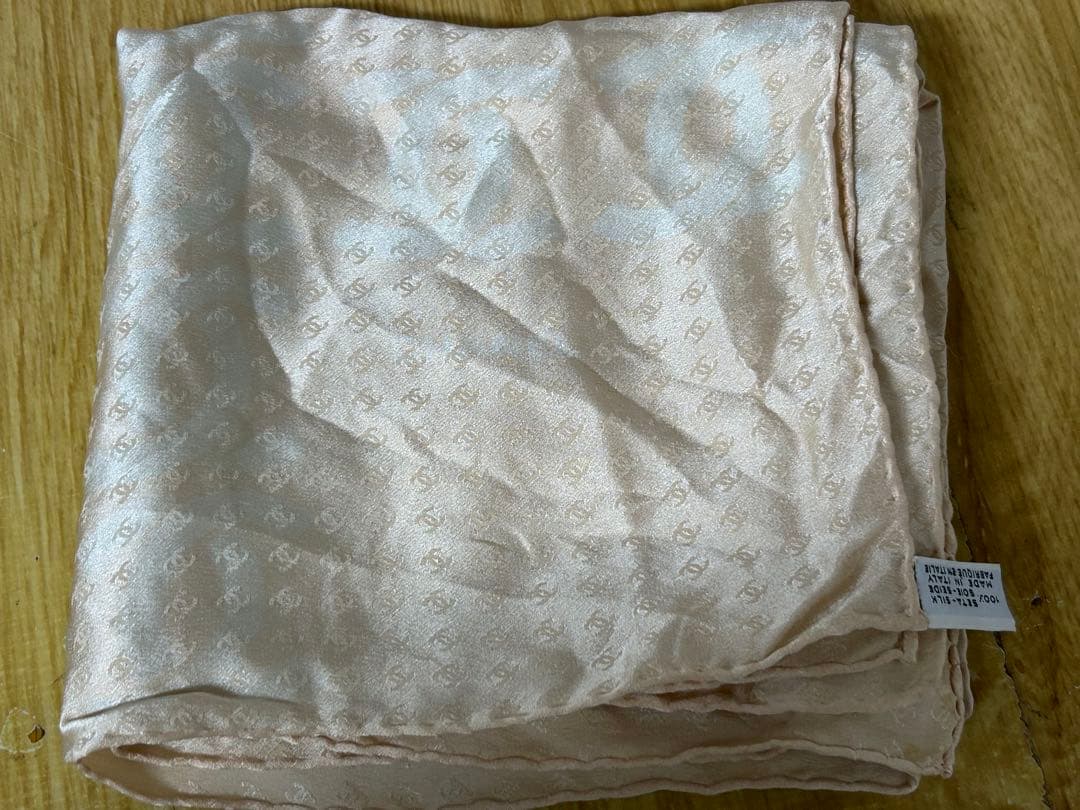 7d45 シャネル シルク 絹 スカーフ 大判