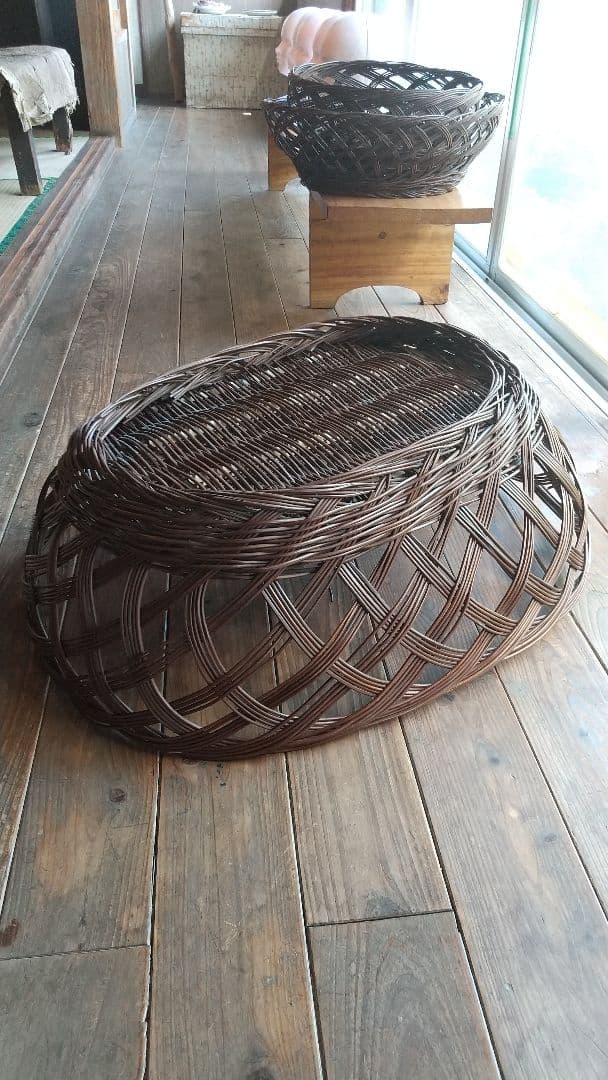特大 わらび籠 脱衣かご 沖縄民具 今帰仁村 古民藝 古民具 古道具  昭和