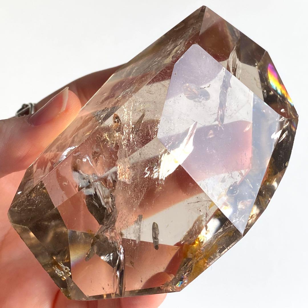 【 ネパール産 ヒマラヤ 水晶 虹入り スモーキー クォーツ フリーカット 】