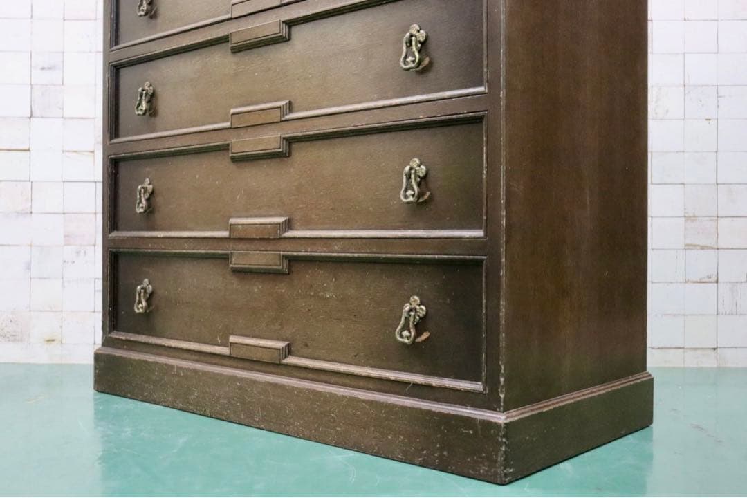 GMFT430○神戸洋家具 たかねや 6段チェスト 整理タンス 収納家具 彫刻