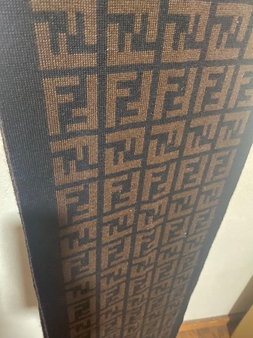 FENDI ズッカ柄 マフラー 新品未使用 ウール ブラック×ブラウン