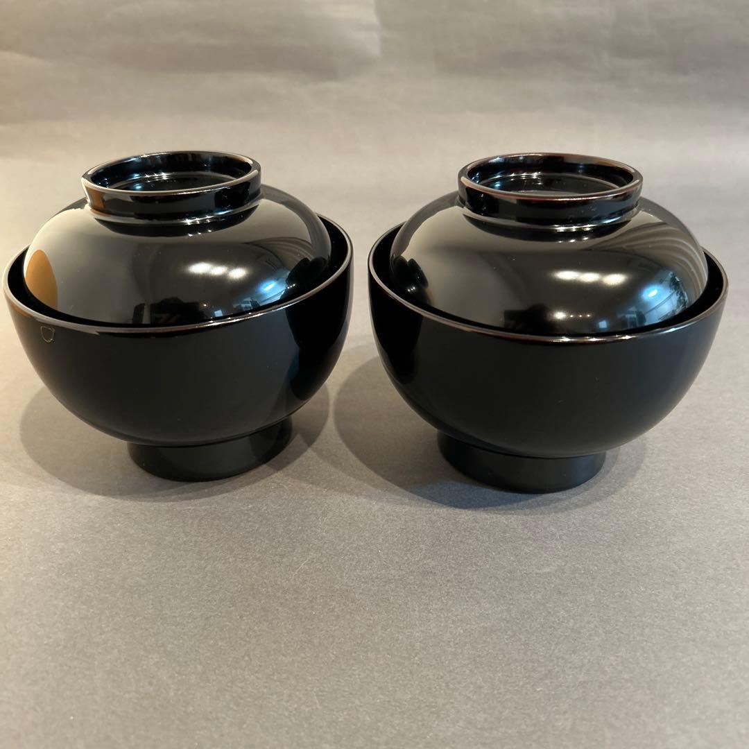 黒漆塗り大椀2客