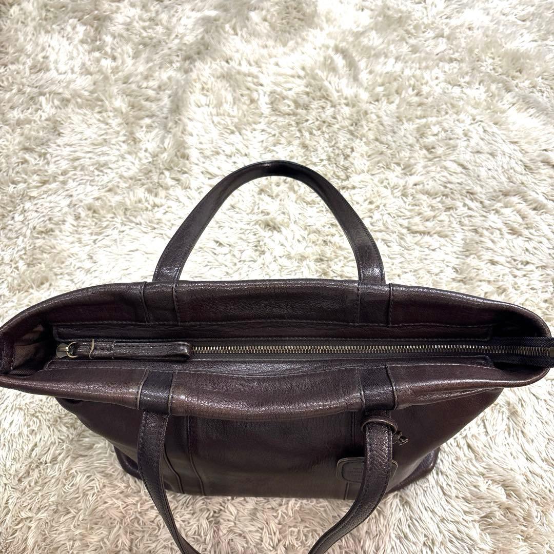 genten /ゲンテン◆レザートートバッグ ゴートベーシック　チャック付きA4