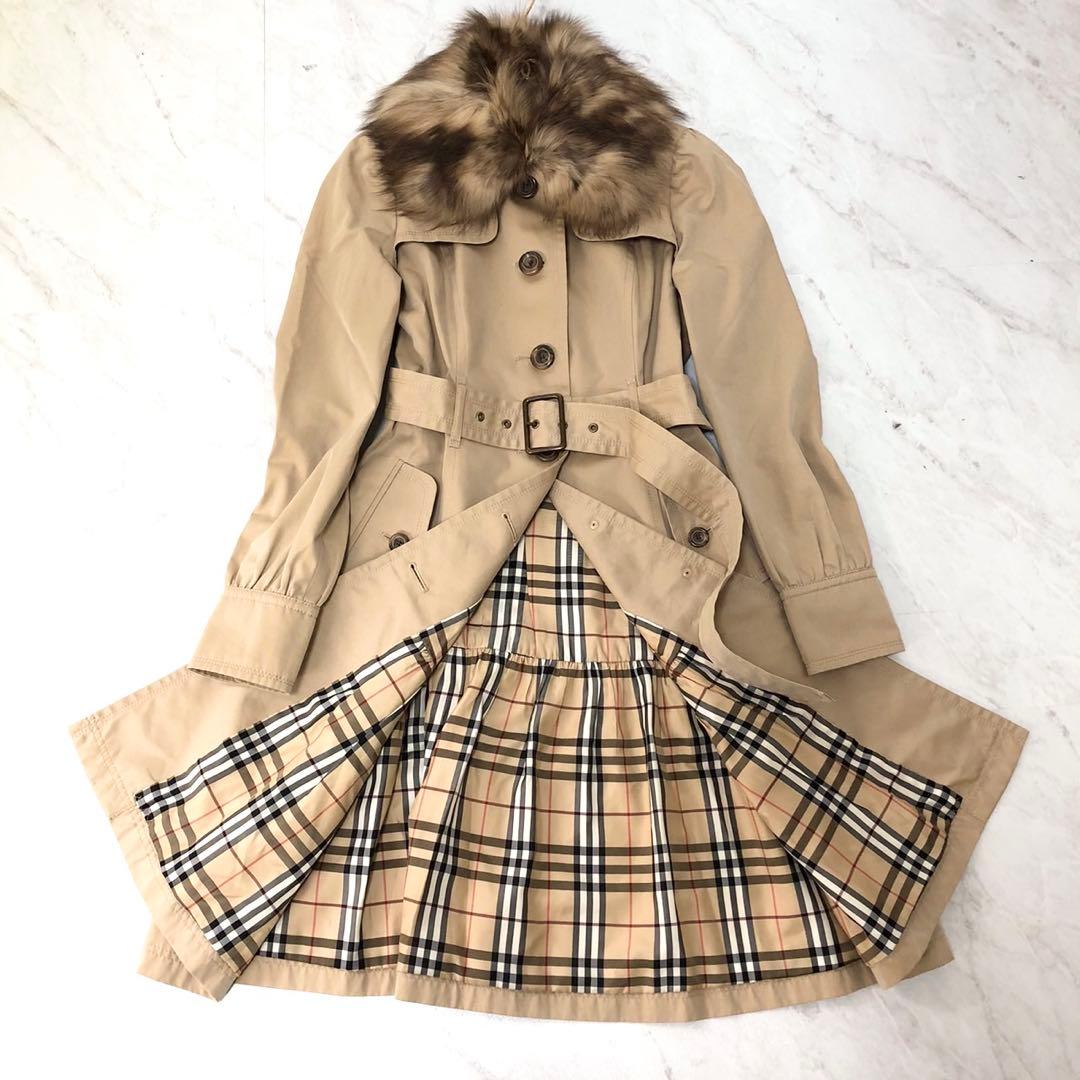 【極美品✨️BURBERRY】 ノバチェック フォックスファー トレンチコート