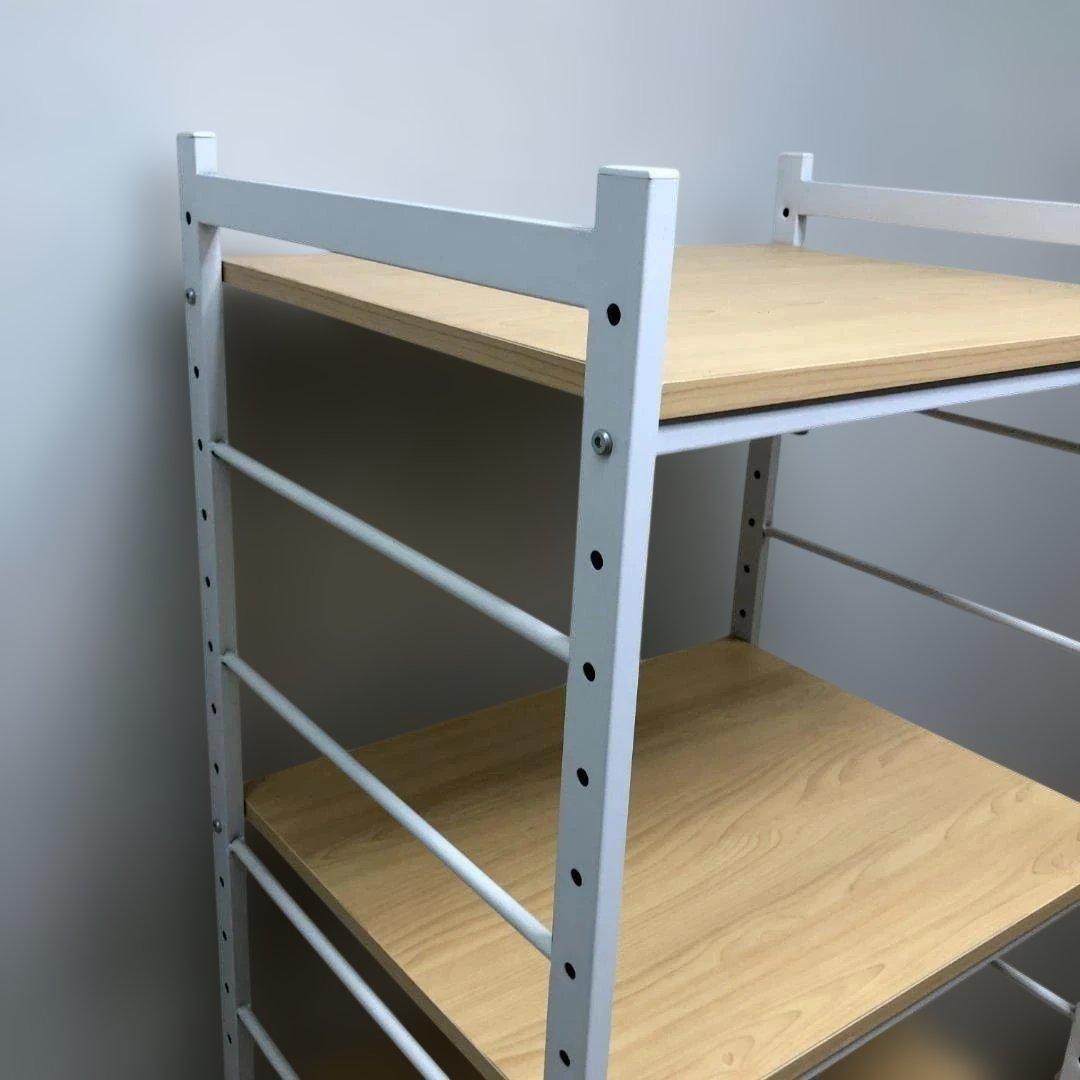 【送料無料】ラック 棚 木目調 棚板付き スチールラック 88142-4-020