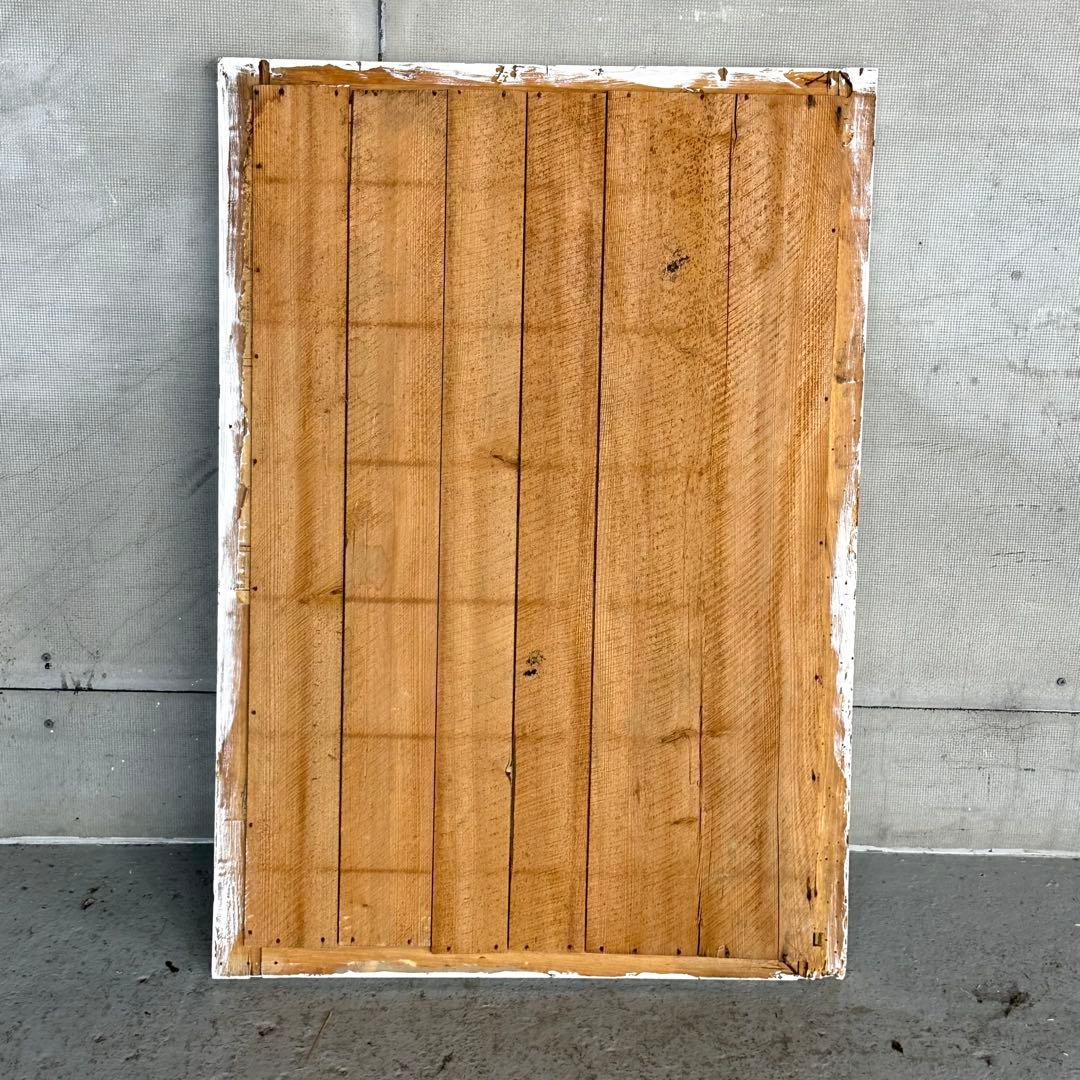 ★70s★アンティーク　 ウッドフレーム 大型 姿見ミラー 壁掛け鏡 シャビー