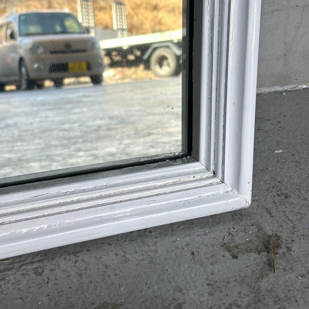 ★70s★アンティーク　 ウッドフレーム 大型 姿見ミラー 壁掛け鏡 シャビー