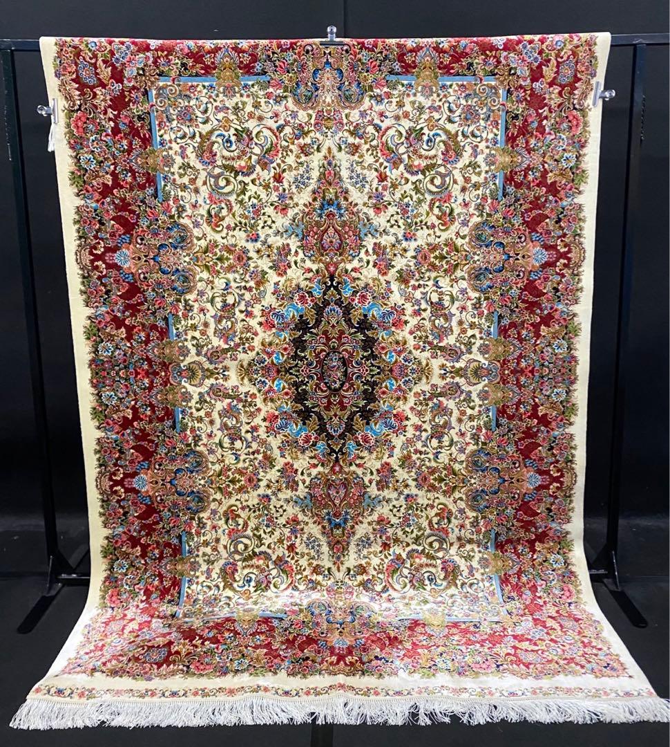 最高級希少作 ペルシャ絨毯 イラン クム産シルク100% 手編み　289万ノット