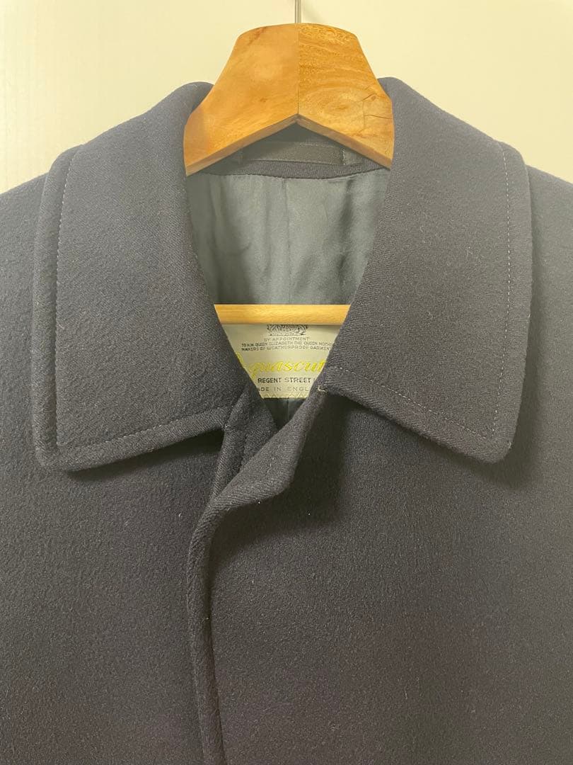 英国製Aquascutum アクアスキュータム　ステンカラーコート　ウール