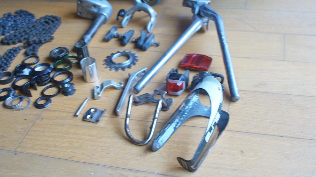 自転車フレームパーツ いろいろセット ロード リム　ハンドル BMX