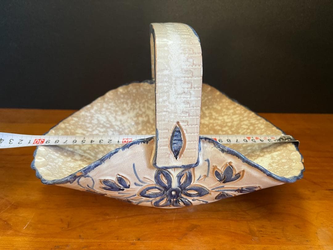 ヴィンテージ　Demain　ドマン　バスケット　イタリア製　陶器　インテリア