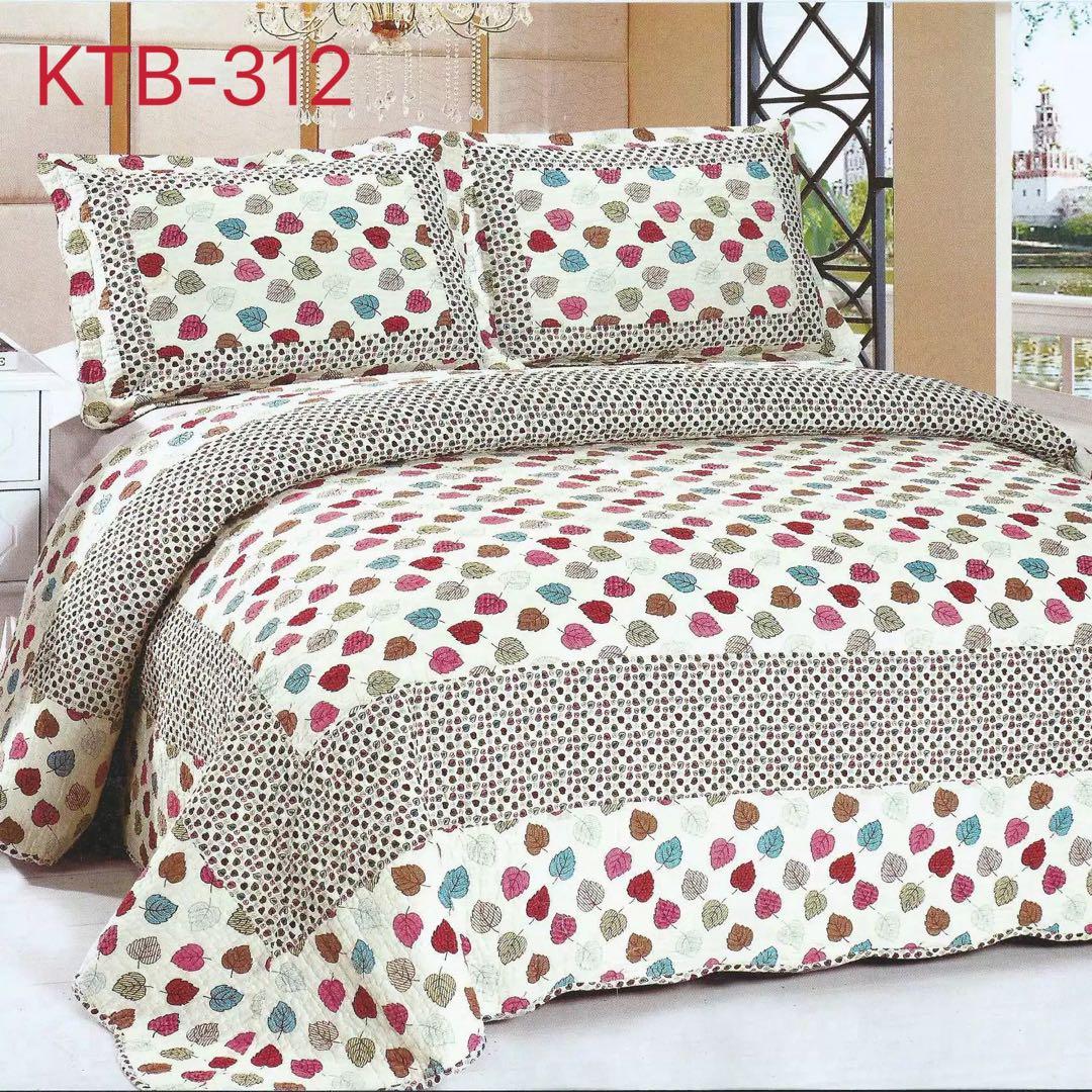 キルトベッドカバー3点セット綿マルチカバー キルティング QHC