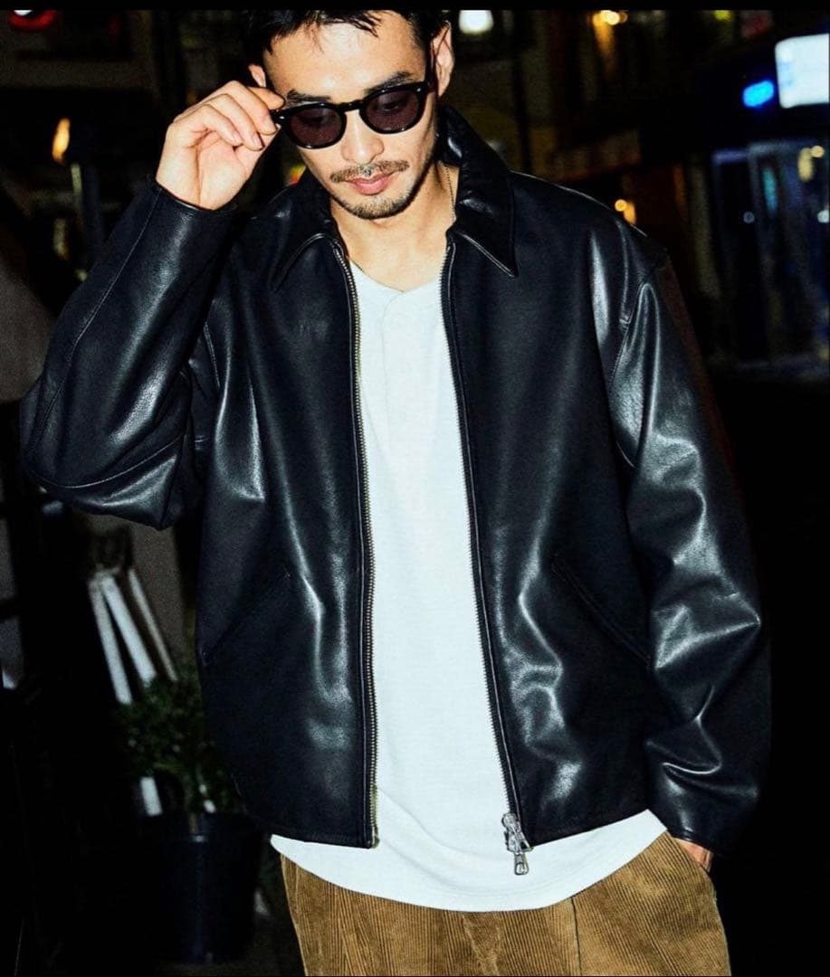 値下完売L画像追加試着のみフリークスストア　シングル ライダースジャケット L