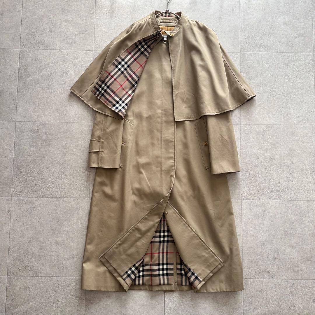 バーバリーズ　トレンチコート　ケープ　2way　ノバチェック　9　ベージュ　比翼