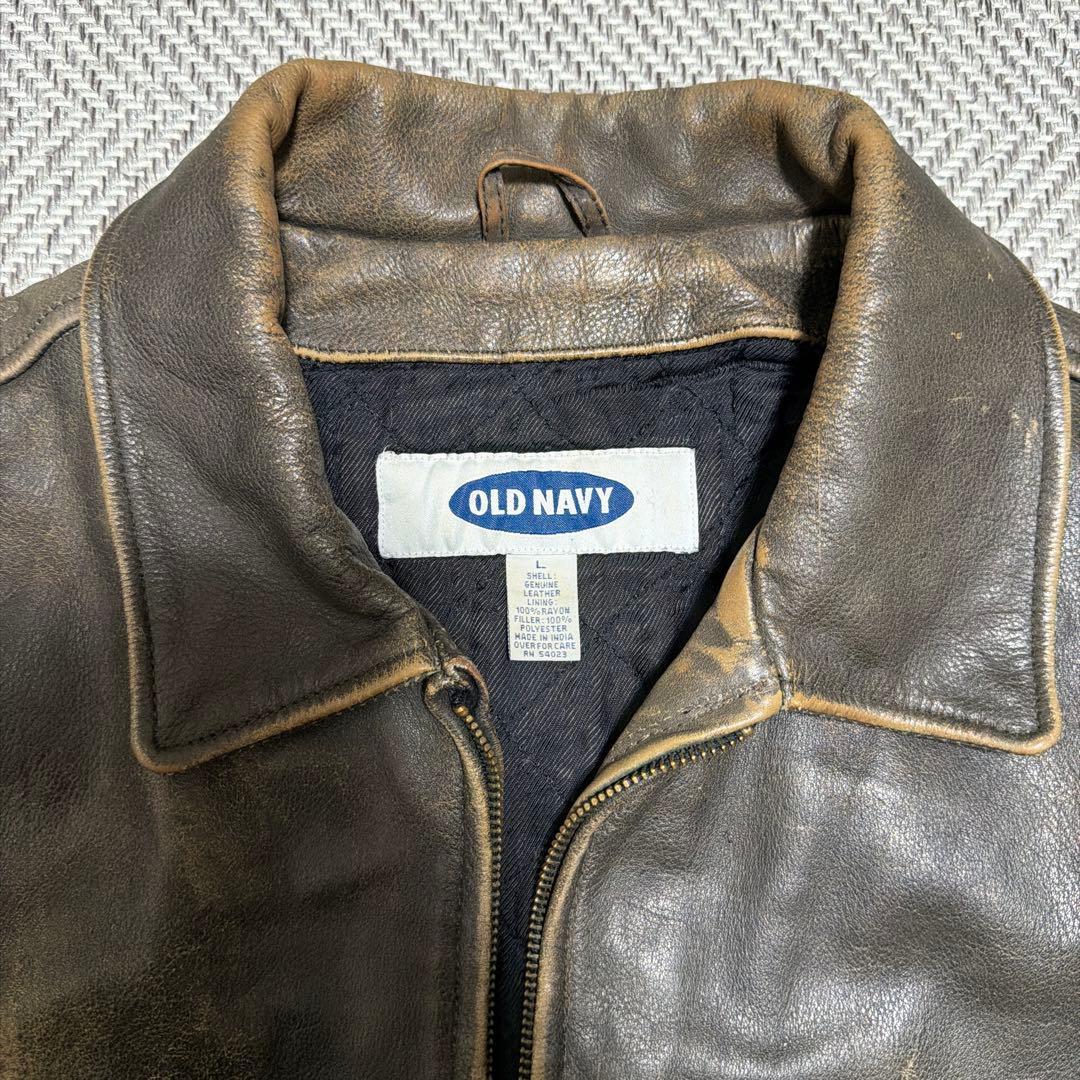 【サニー】OLD NAVY レザージャケット ブラウン ヴィンテージ