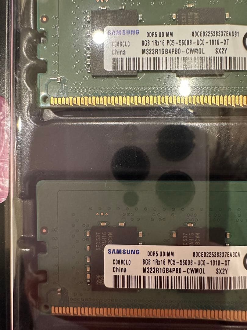 た*ぎ様 Samsung 8GB✖️2 DDR5 16GB メモリセット　BTO