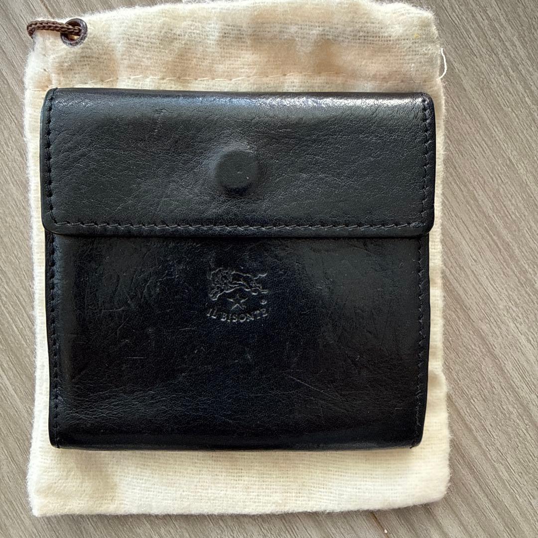 IL BISONTE レザー 二つ折り財布 黒