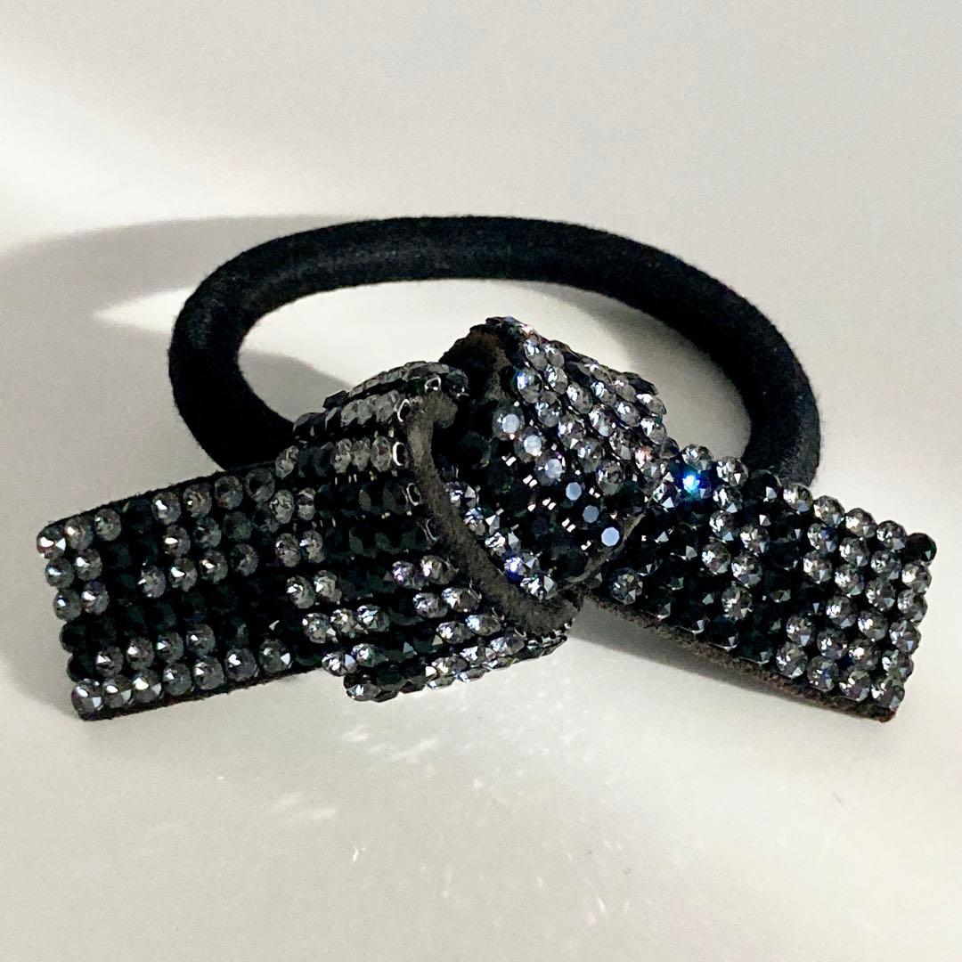 ★美品★acca アッカ★ブリジット★黒/ブラック★ヘアアクセ キラキラ