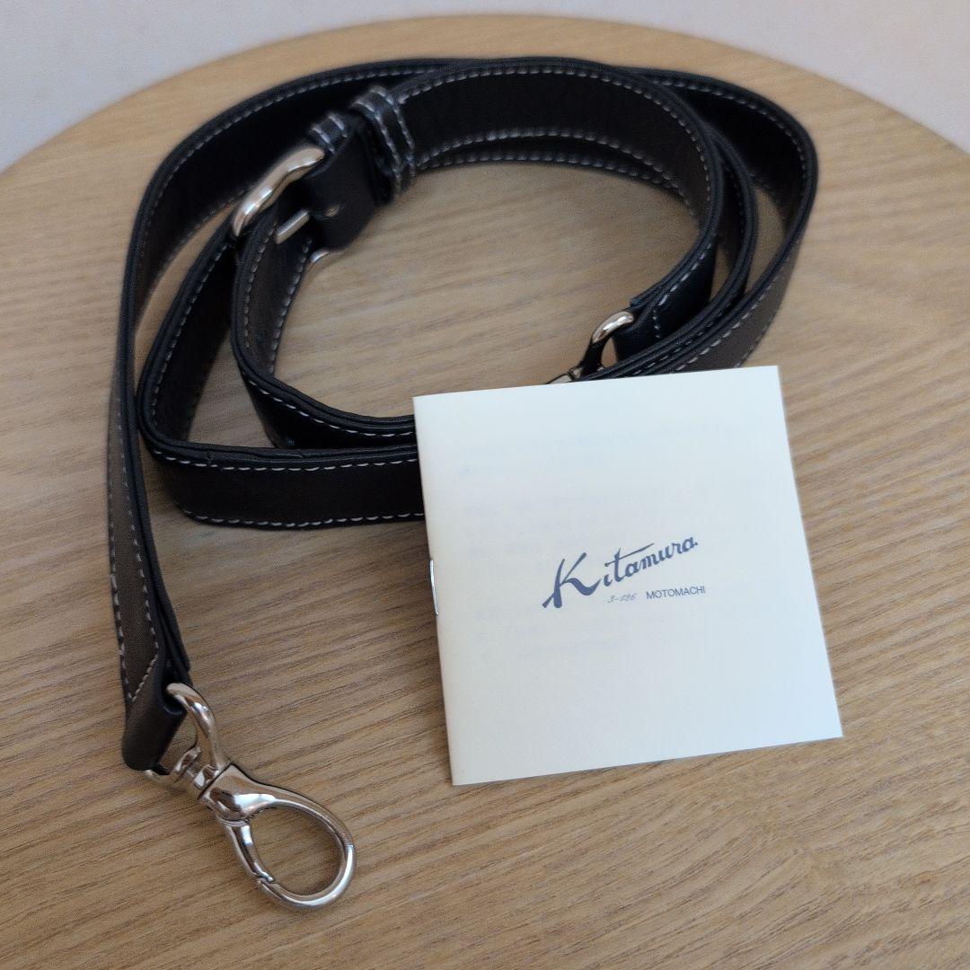 横浜元町　キタムラ　レザーボストンバッグ　ネイビー　Kitamura　本革