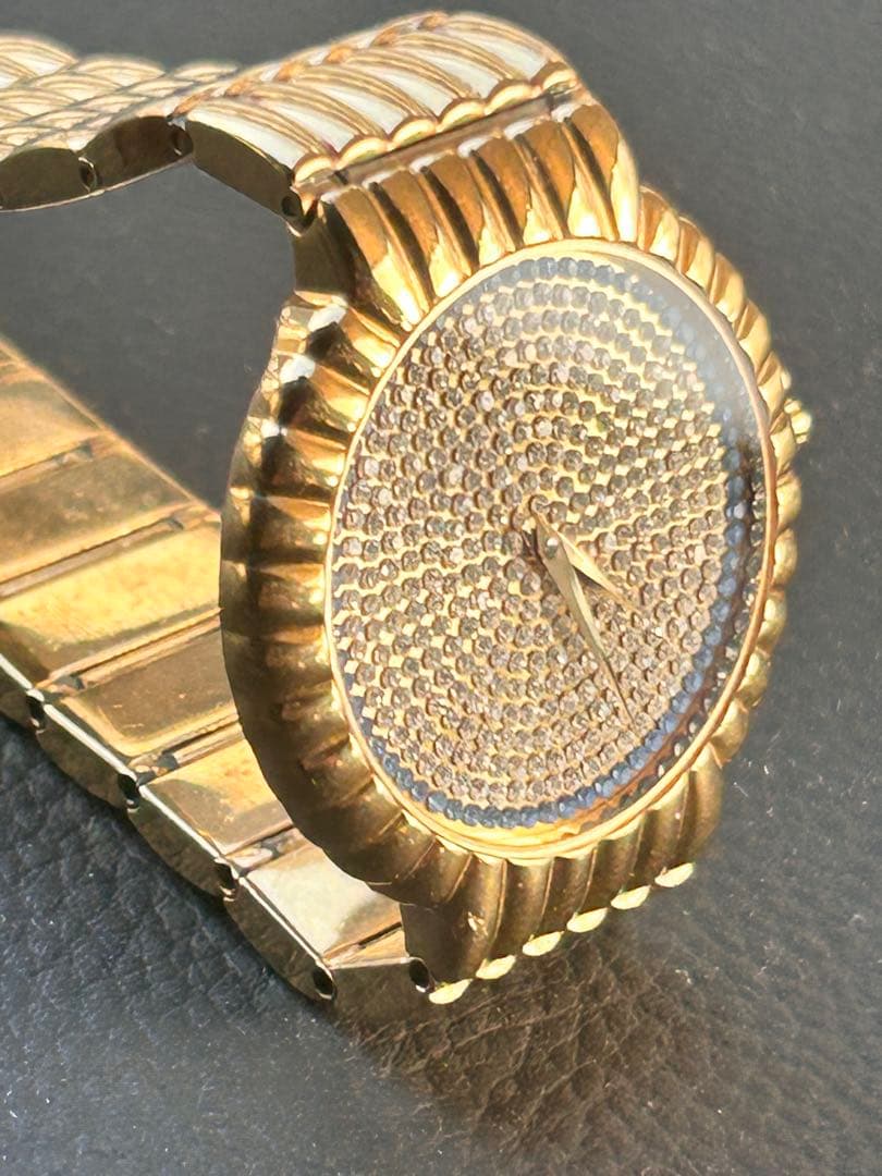 レイモンドウィル4805-2クオーツ宝飾18kGEケース新品電池交換済み